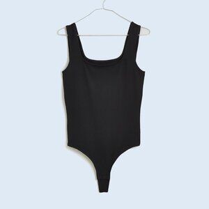 ✨ Madewell Wide Strap Tank Thong Bodysuit – True Black Solid – Size Small ✨